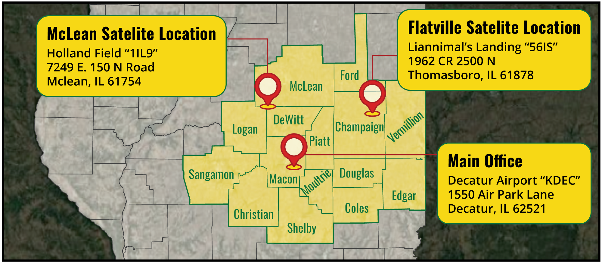 Adams Aerial Solutions Service Map